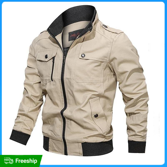Áo khoác Kaki Nam Có Túi Ngực và Túi Trong Thiết Kế Thông Minh, Áo Khoát Nam nhiều form Cao Cấp M01
