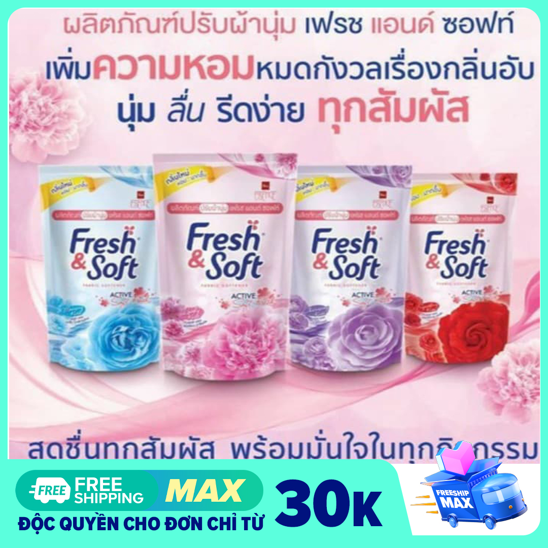 Nước xả vải fresh soft gói 600ml nội địa thái lan