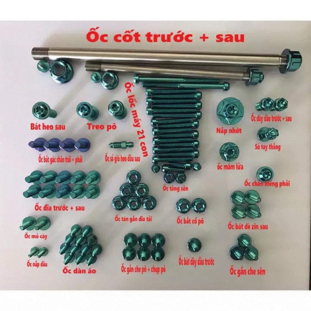 Combo full xe ốc titan gr5 ex150 ex155 ex10 ex11 ex135