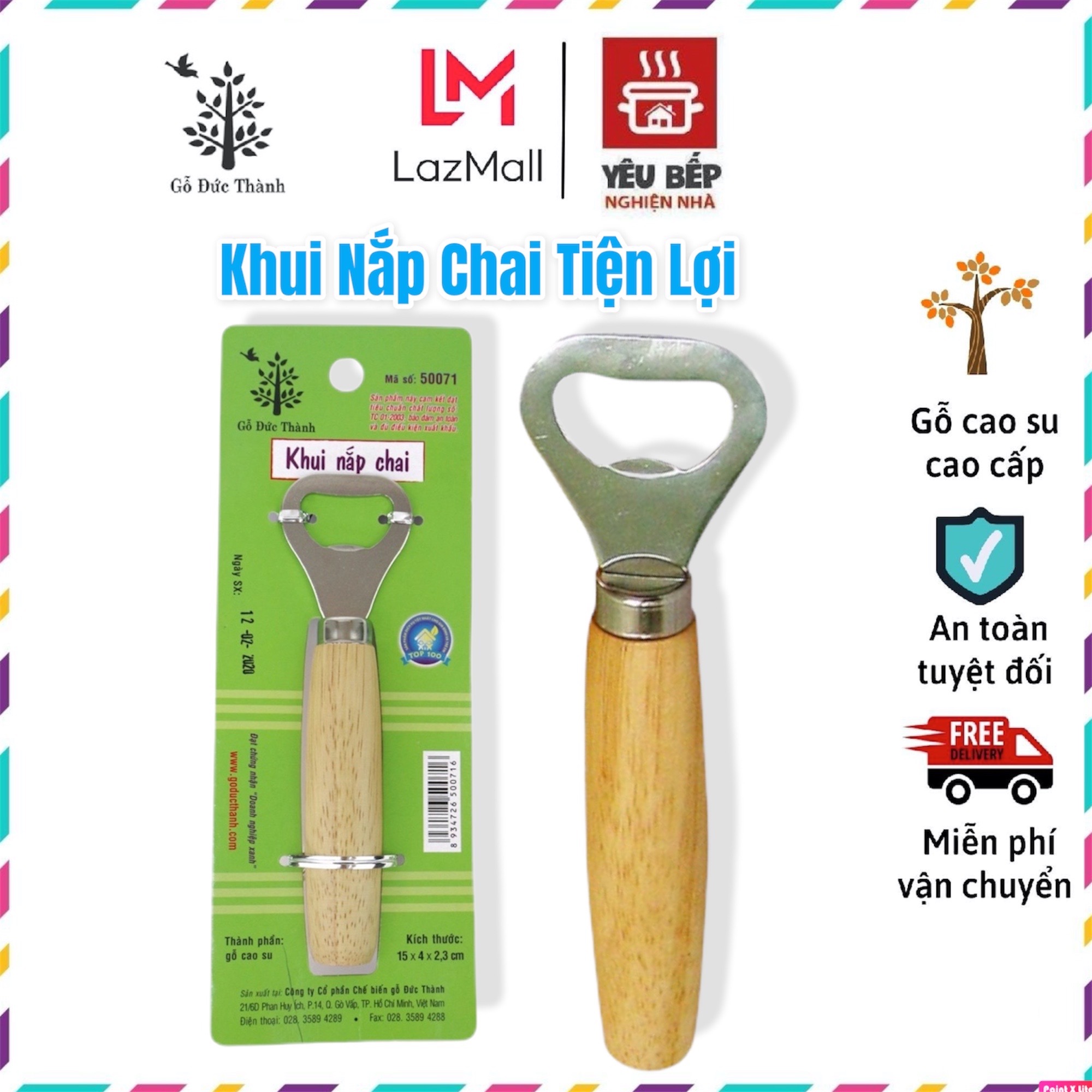 Khui nắp chai, dụng cụ mở nắp chai tiện lợi bằng gỗ | gỗ đức thành 50071