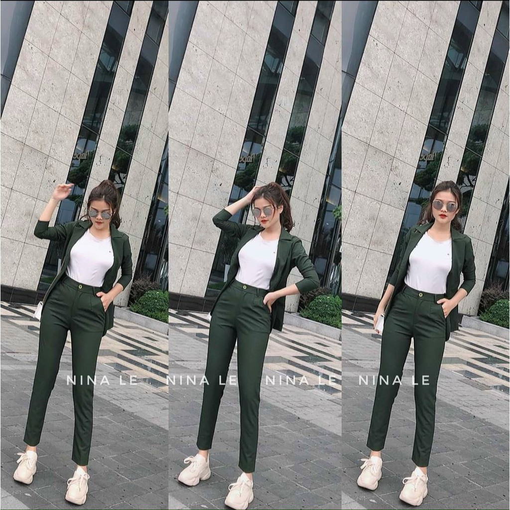 Set vest công sở nữ - Bộ Vest công sở hàn quốc 3 món y hình dáng ôm sang trọng lịch sự