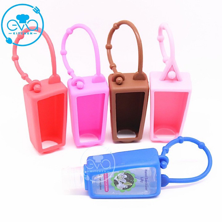 Chai Chiết Mỹ Phẩm Nhựa Pet Nắp Bật 30 Ml Kèm Vỏ Bọc Silicone Có Dây Treo Tiện Lợi