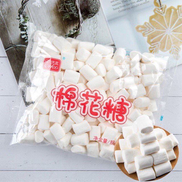 Túi 500g kẹo marshmallow , kẹo nougat trắng, mềm xốp