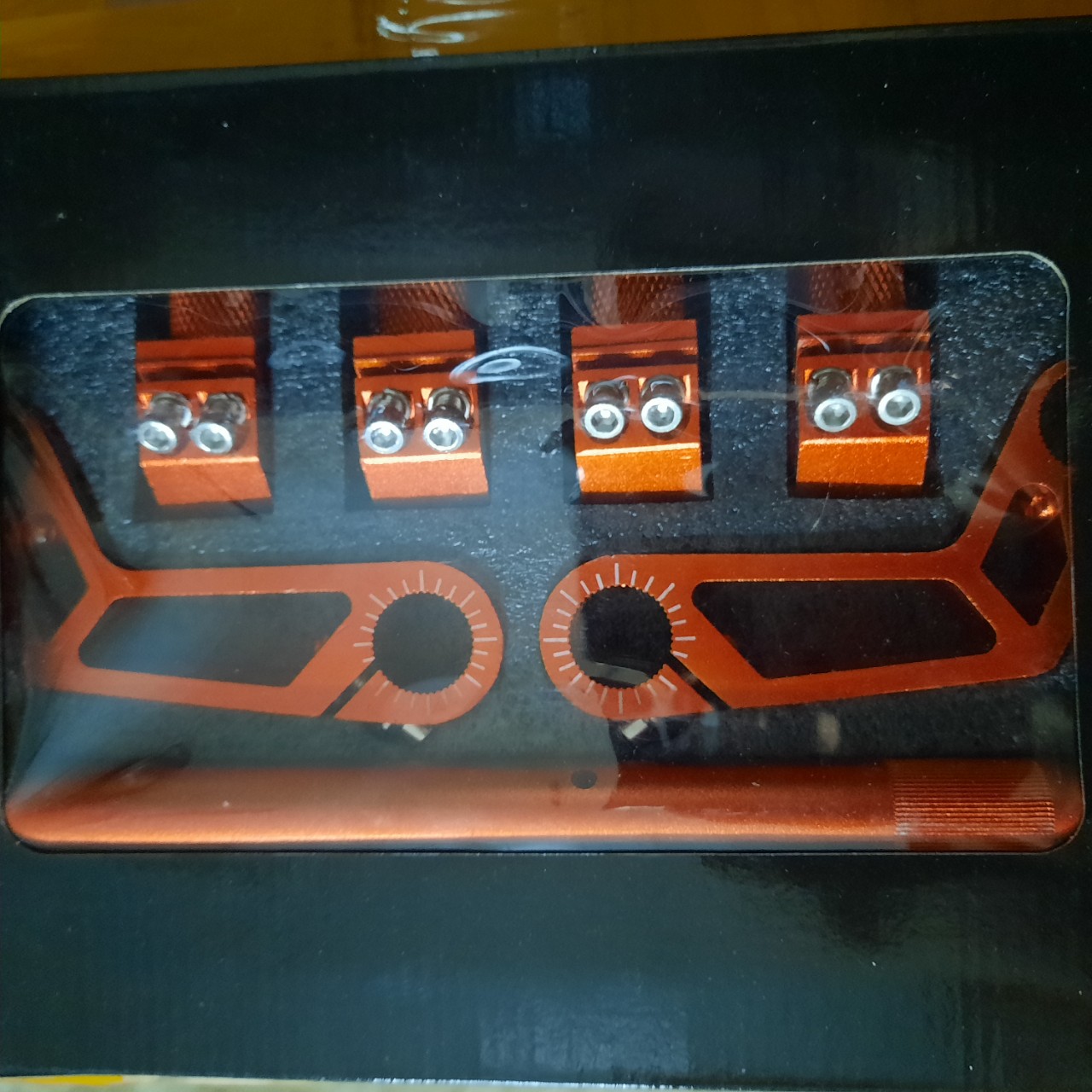 V2 màu cam ghi đông 5 khúc gắn xe điện