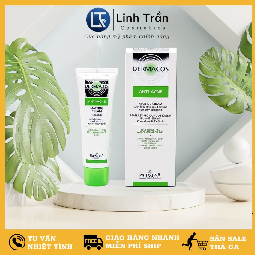 Kem dưỡng ẩm dermacos giảm mụn bóng nhờn cho da dầu mụn chống lão hóa phục hồi da chính hãng Ba lan