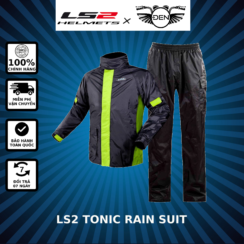 Áo mưa bộ siêu nhẹ ls2 tonic rainsuit