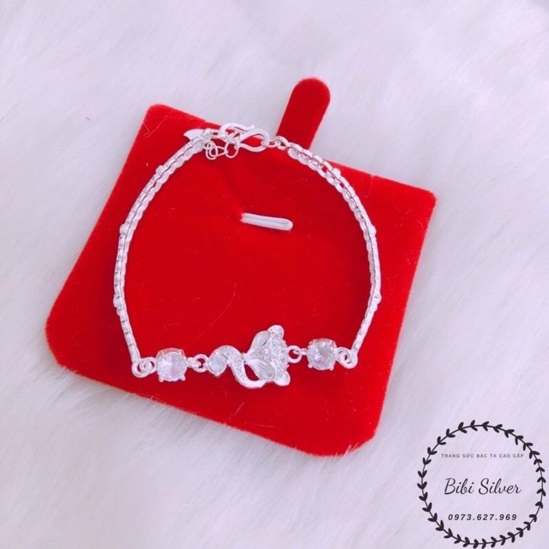 LẮC TAY NỮ - LẮC TAY HỒ LY THÂN KIM TIỀN CỨNG - Shop bạc BiBi cam kết bạc chuẩn, chất lượng, kèm bảo hành