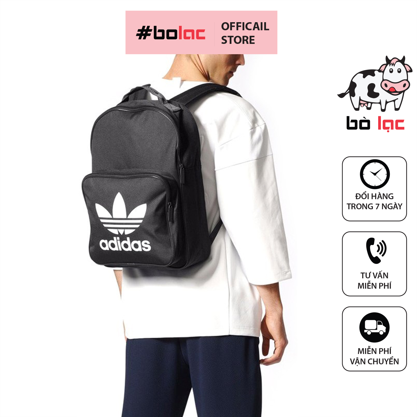 Balo adidas originals classic backpack l unisex đỏ đen