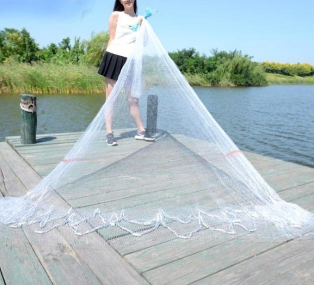 chài cước bắt tôm cá rộng 6m, nặng 3,7kg,mắt lưới 2cm chài chân chì đúc bắt tôm cá siêu nhạy