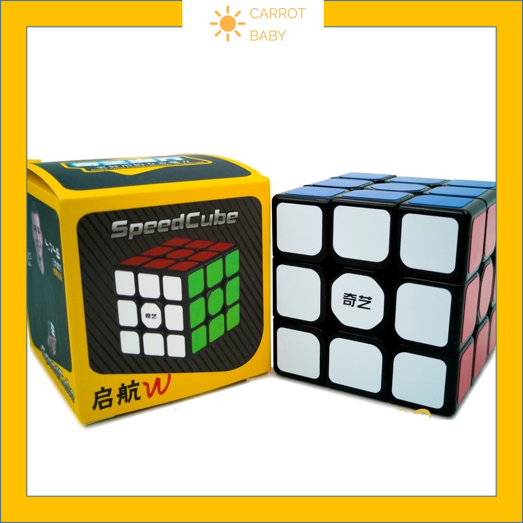 Đồ chơi trẻ em- rubik 3x3 qiyi bằng nhựa an toàn cho trẻ em kích thước 5.6x5.6x5.6cm-rubik 3x3 xoay trơn Carrotbabyshop rubic rubix rô bích