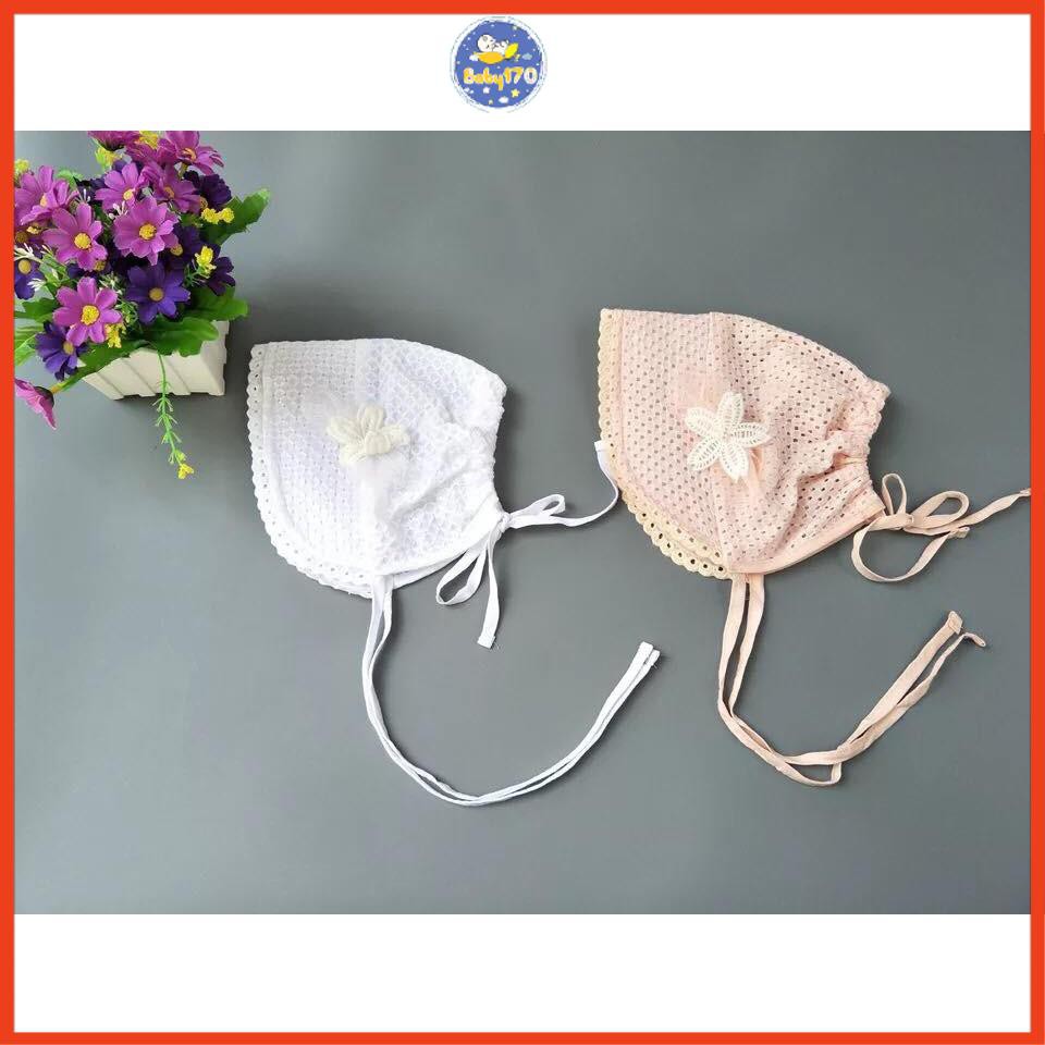 Mũ ren lỗ thoáng cho bé gái kiểu cô gái Hà Lan