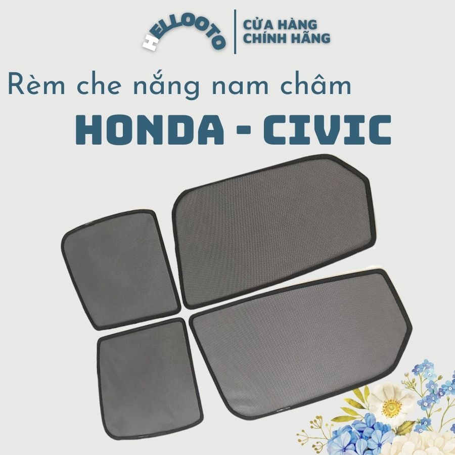Rèm Che Nắng Nam Châm Xe Honda Civic 2007 đến 2012- Bộ 4 Tấm, Khung Rèm Tích Hợp Sẵn Nam Châm, Vừa Zin Cho Xe, Tháo Lắp Đơn Giản Che Nắng Hiệu Quả