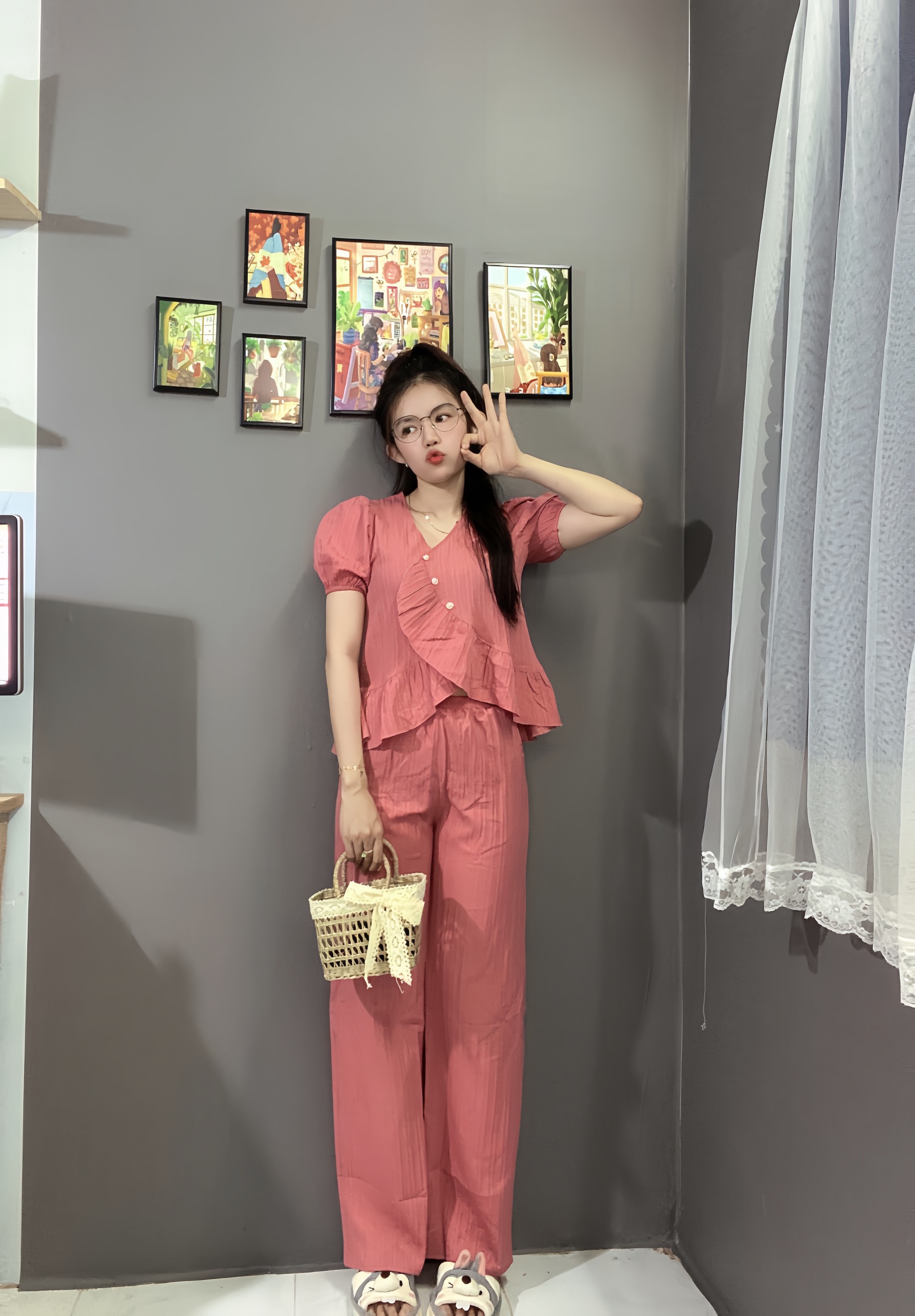 SET BỘ ÁO BÈO TAY PHỒNGKÈM QUẦN QUẦN DÀI