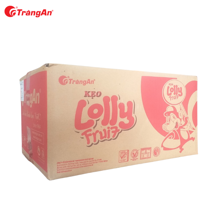 Thùng 50 gói kẹo Loly trái cây 72g, 12 que/gói, hạn sử dụng 12 tháng