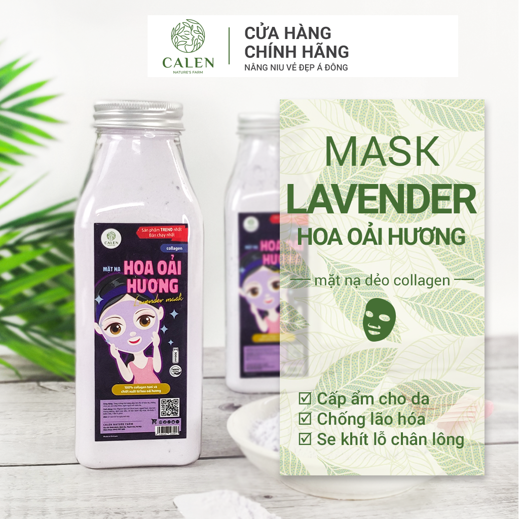 Mặt Nạ Dẻo Collagen Hoa LavenderCALEN chai 200gr, Kiểm Soát dầu