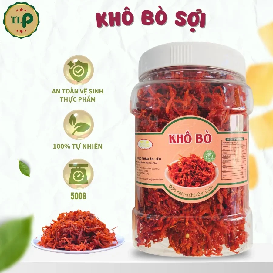 [HÀNG CHẤT LƯỢNG] khô bò mềm nhà làm 500 gram THƠM NGON ÍT NGỌT (MS-44)