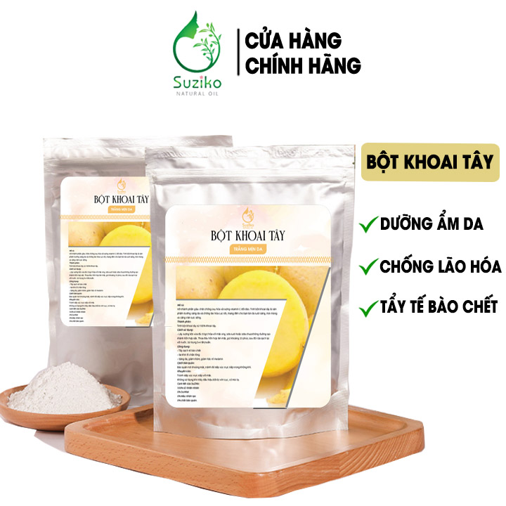 Bột mặt nạ khoai tây nguyên chất dưỡng da trắng mịn - bột đắp mặt chống lão hóa suziko handmade