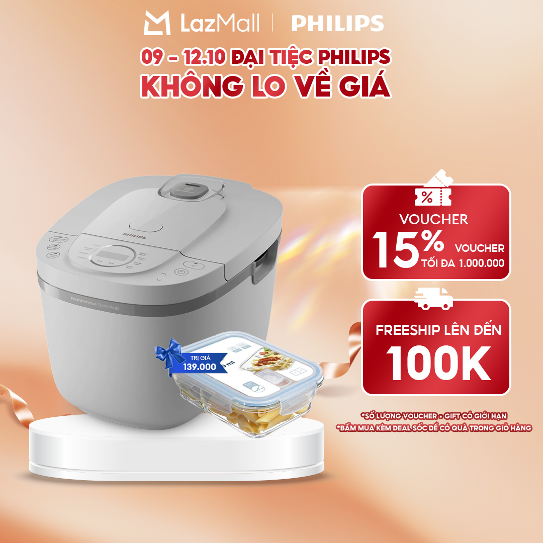 Nồi Cơm Điện Tử Philips HD4719/32 1.8L||công nghệ FreshDefense|Làm nóng 3D - Hàng Chính Hãng