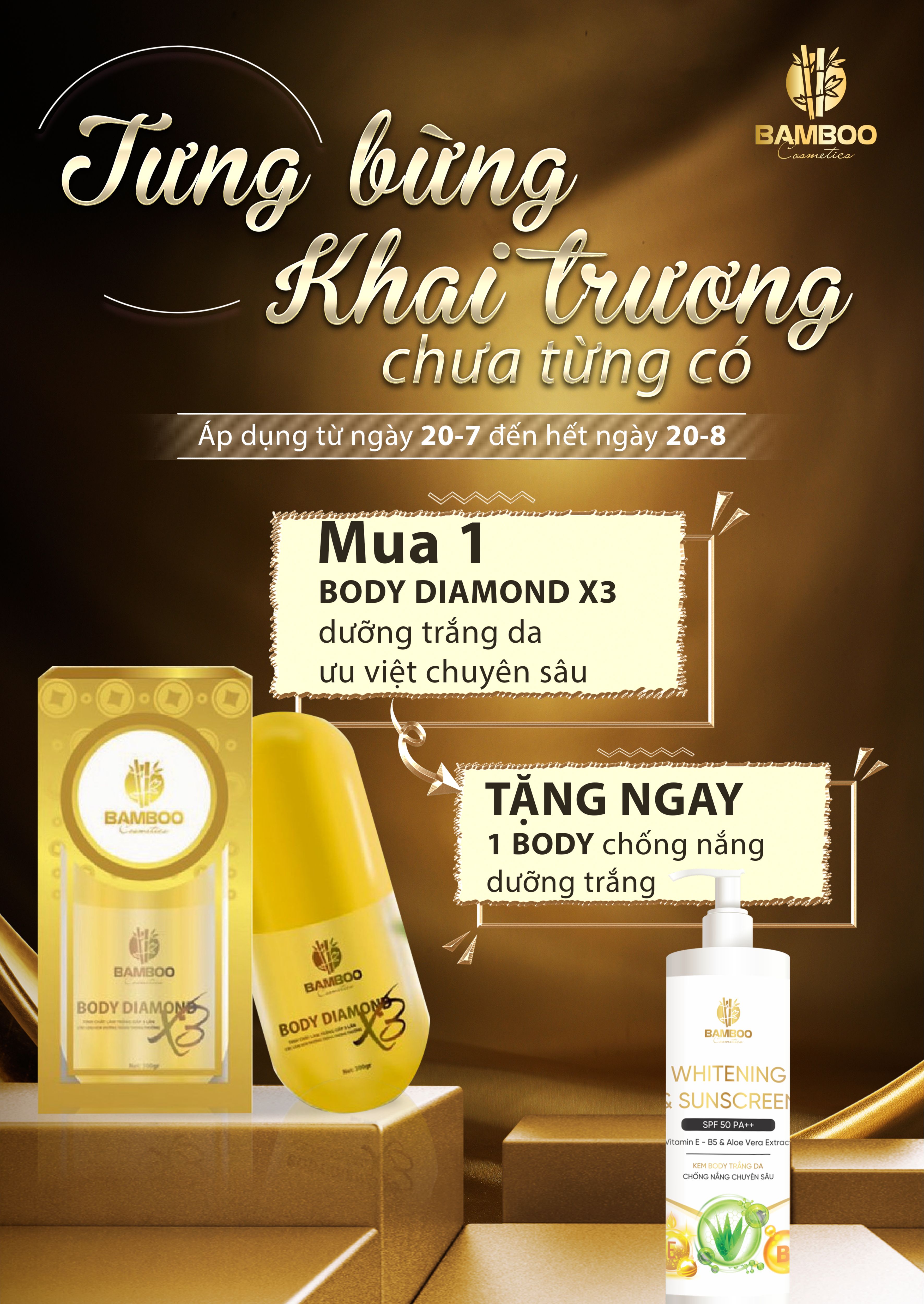 Body diamond x3 kem dưỡng trắng da toàn thân