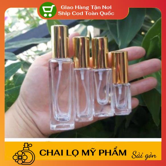 Lọ chiết nước hoa vuông 25ml/20ml/10ml/5ml - lo nuoc hoa