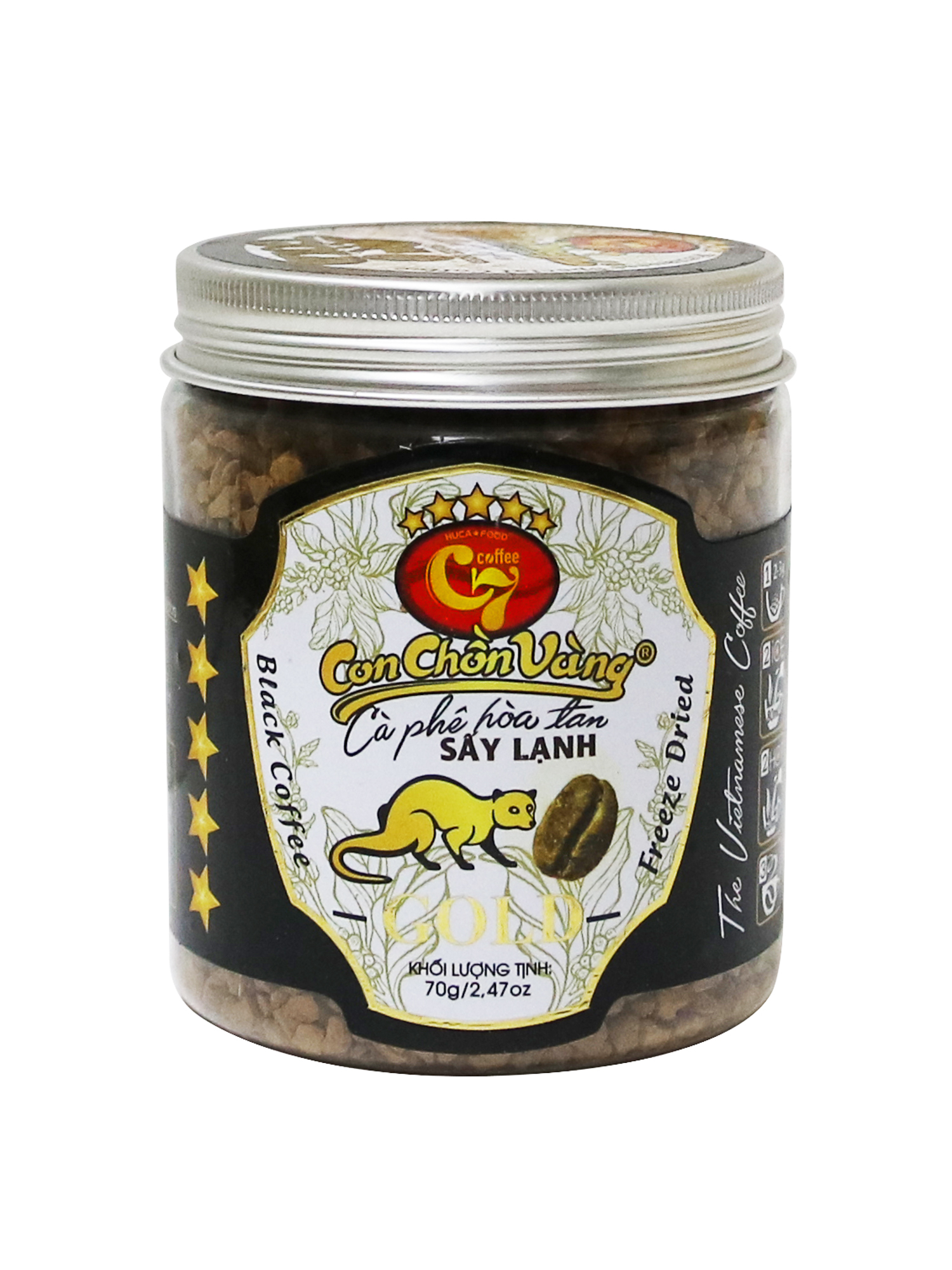 Cà phê hòa tan sấy lạnh con chồn vàng c7 hộp 70gr - huca food