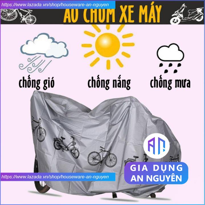 Bạt phủ trùm xe máy áo phủ trùm che xe máy sh moto vision xe đạp chống nắng mưa vải dù loại dày