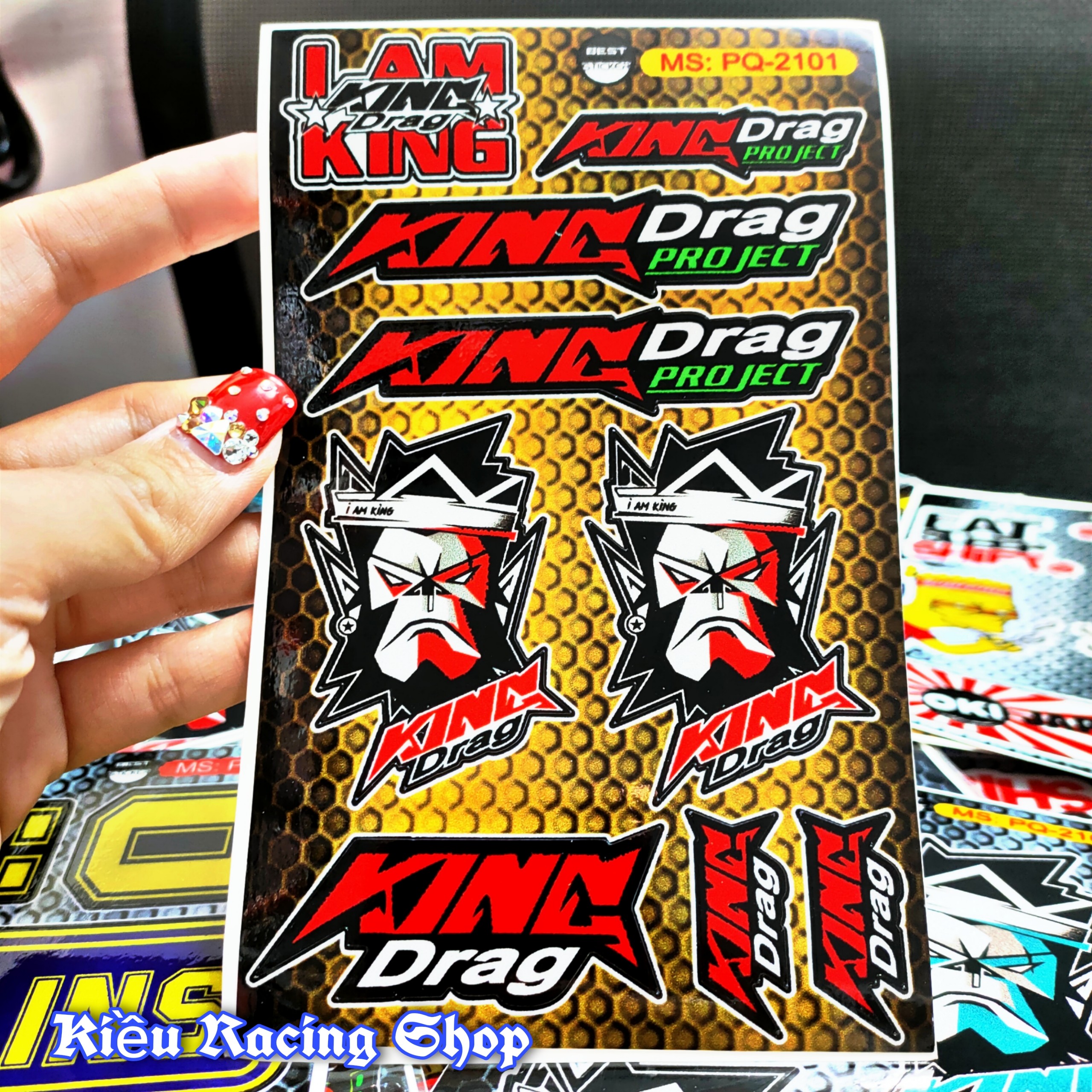 Tem Phản Quang Mẫu KingDrag Đỏ