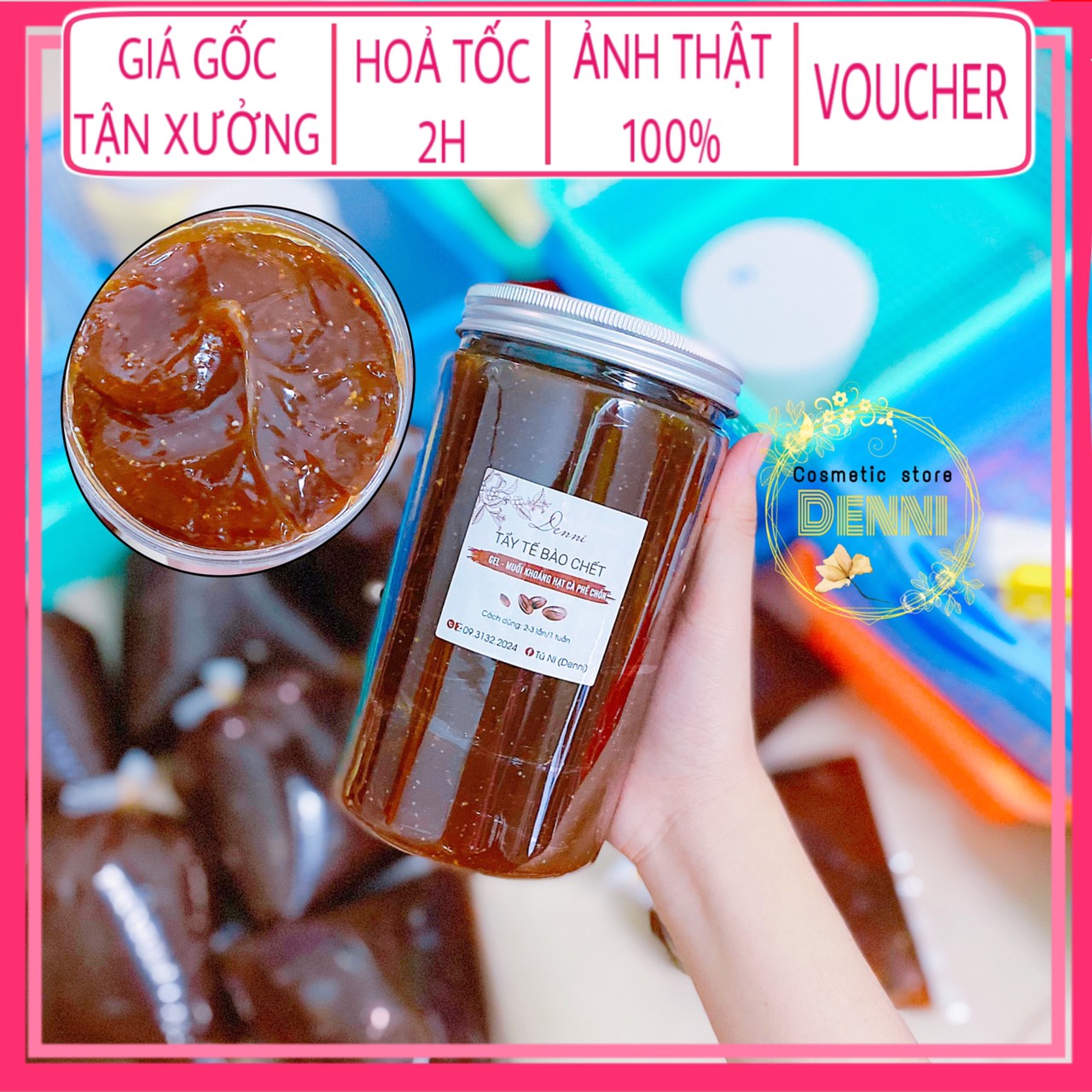 Lẻ hủ tẩy da chết cà phê nguyên chất 1000gr