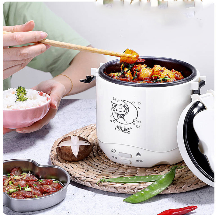 Nồi cơm điện văn phòng 1 người ăn 1.2L - Nồi Cơm Điện Đa Năng Mini 1.2 Lít Chống Dính Giúp Cơm Không Bị Cháy Và Dính Đáy Nồi