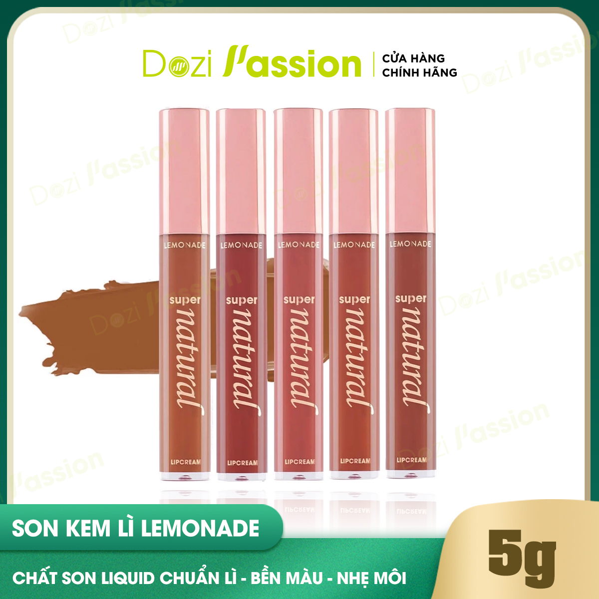 Son kem lì LEMONADE Super Natural Lipcream 5g - Siêu bền màu, nhẹ môi
