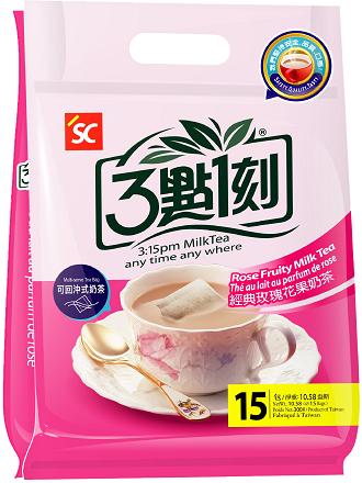 Trà sữa Đài Loan túi lọc 3:15 PM vị hoa hồng Rose Fruit túi 15 gói (20g/gói) 17.10.2021