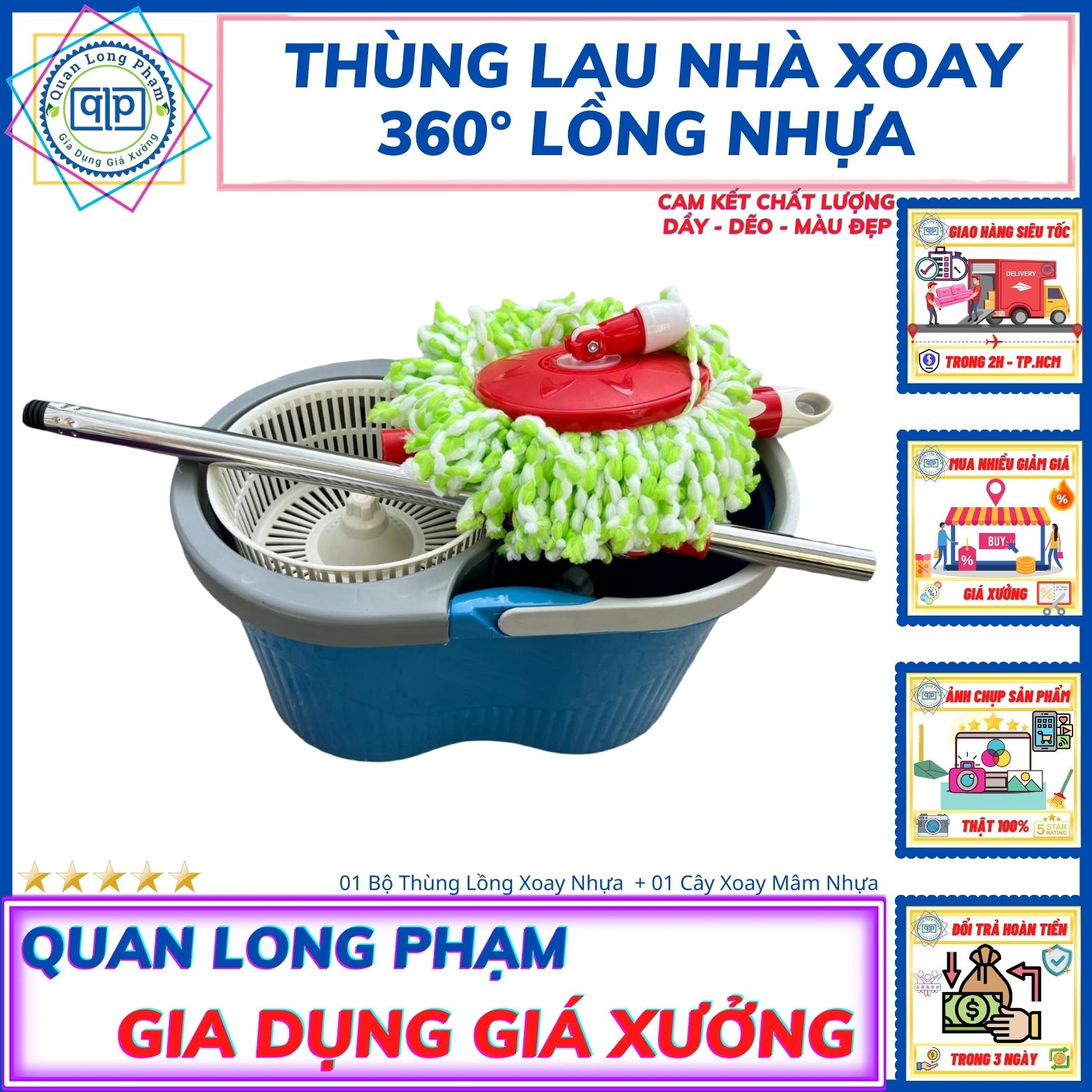 Thùng/Xô Cây Lau Nhà Lồng Nhựa Tự Vắt Thông Minh Xoay 360° Giá Xưởng. Trọng Lương : 1.2 Kg [FREESHIP MAX] - 2