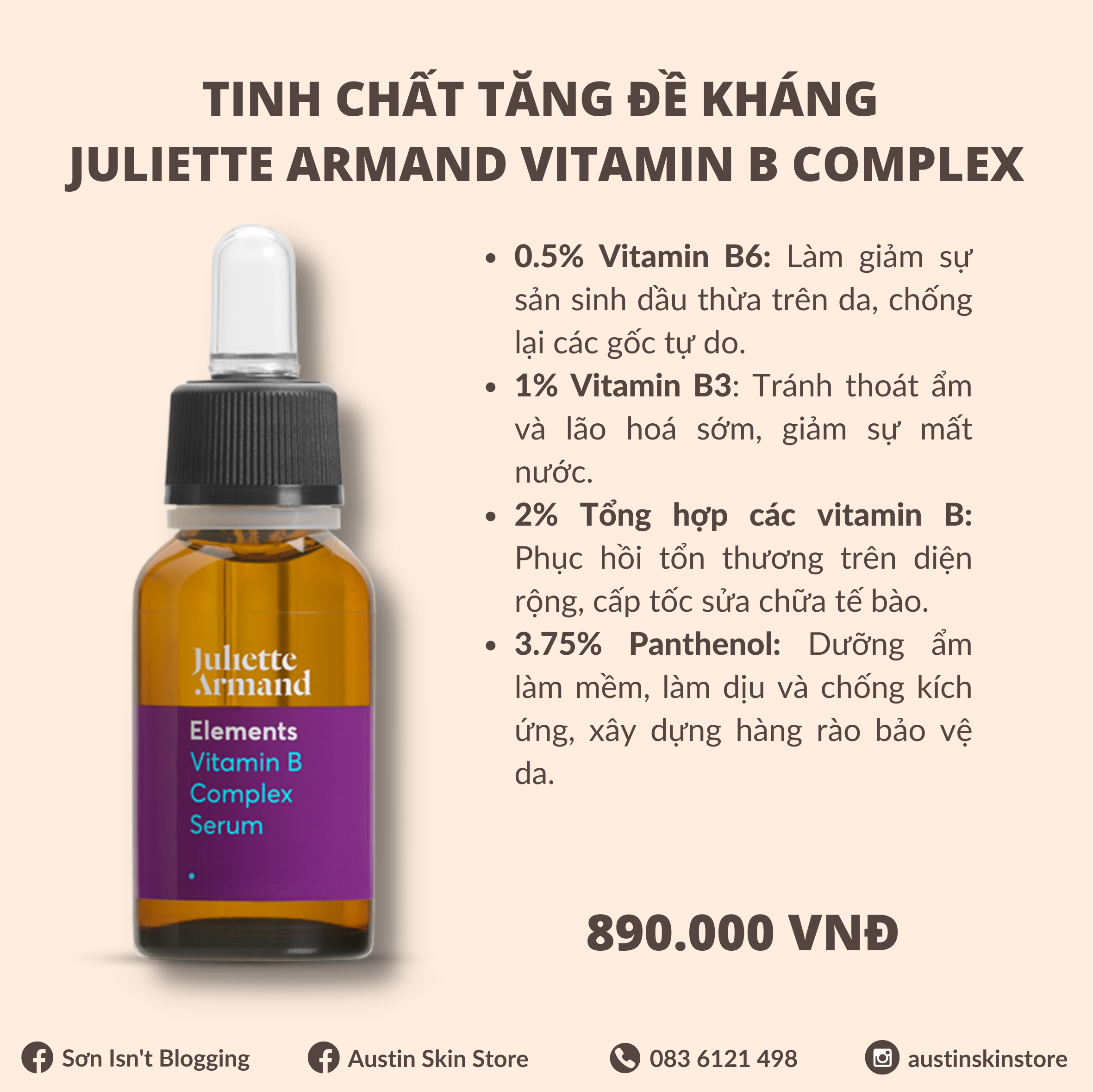 Tinh Chất Tăng Đề Kháng Da Juliette Armand Vitamin B Complex 20ml