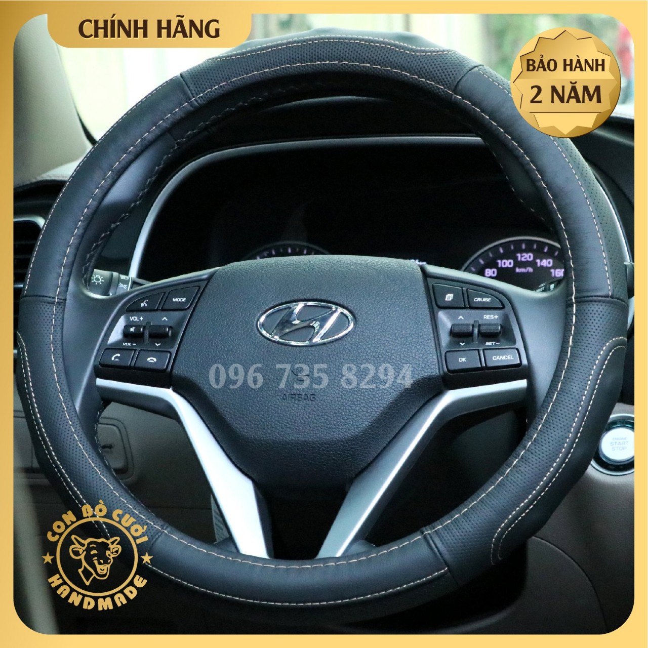 Bọc vô lăng ô tô bằng da cừu 100% bảo hành 2 năm !!