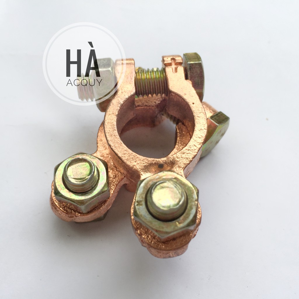 Đầu bọp Cọc Bình Ắc Quy bằng Thau tròn Mạ Đồng cho bình ắc quy Phi 18 (D18 mm)-1 cặp