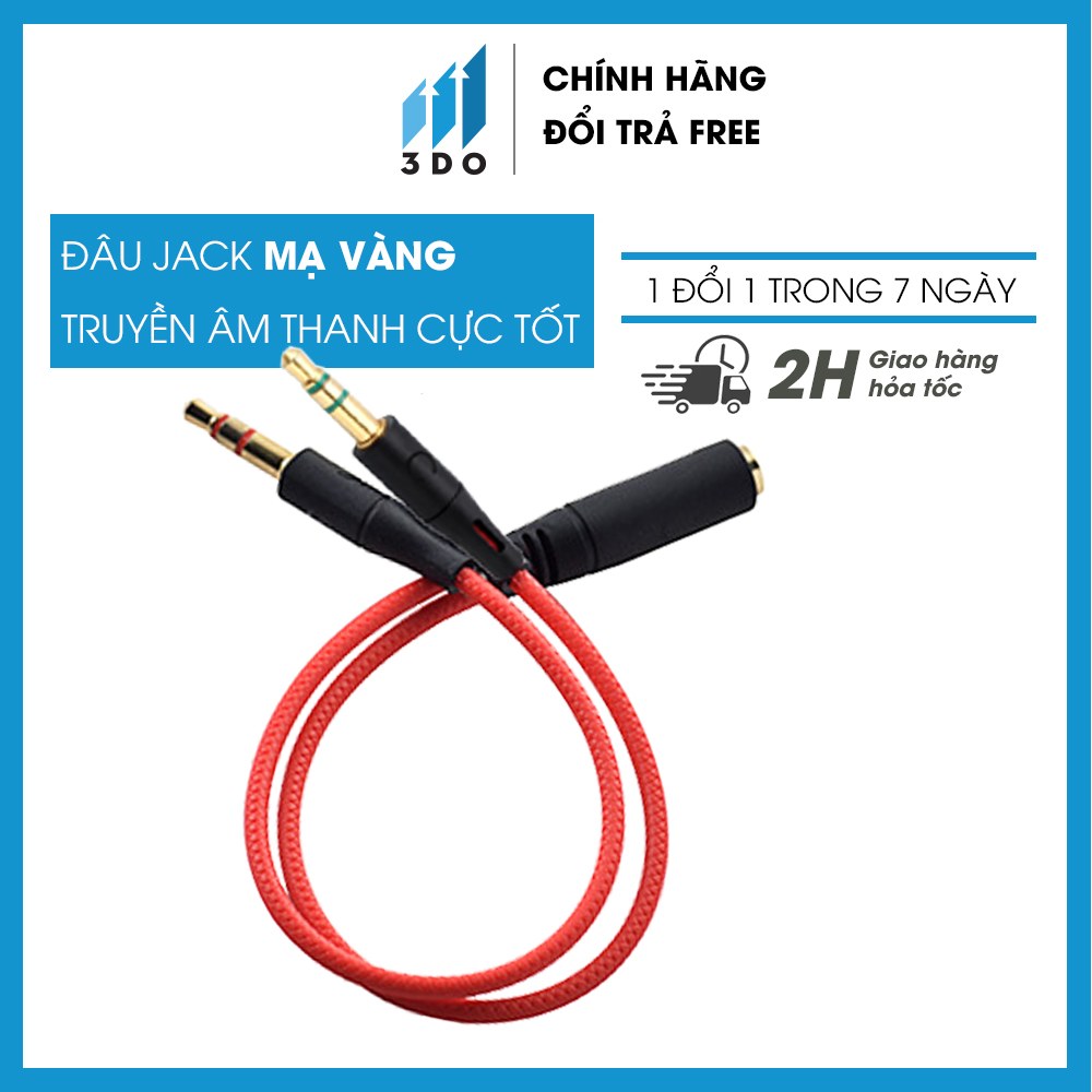 Jack chuyển đổi 3.5 sang Audio và Mic dùng trên PC laptop , cáp chuyển đổi tai nghe, chuyển đổi tai nghe, jack 3 5 mm 2 đầu, dây chuyển đổi tai nghe