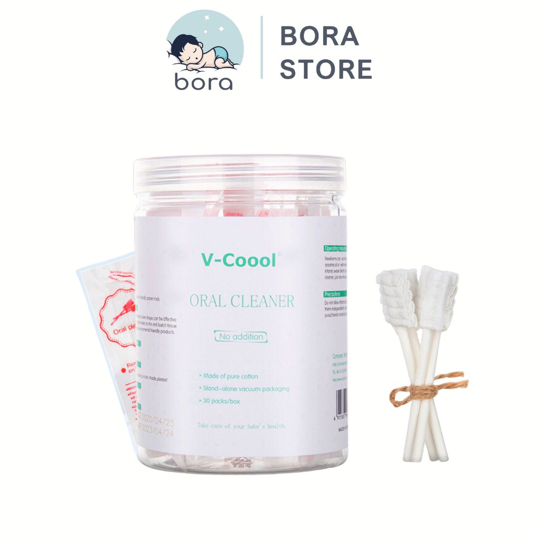 Que tưa lưỡi, rơ lưỡi V-coool, hộp 30 que