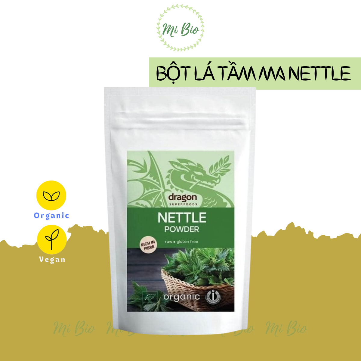 Bột lá tầm ma hữu cơ 150g - Dragon Superfoods