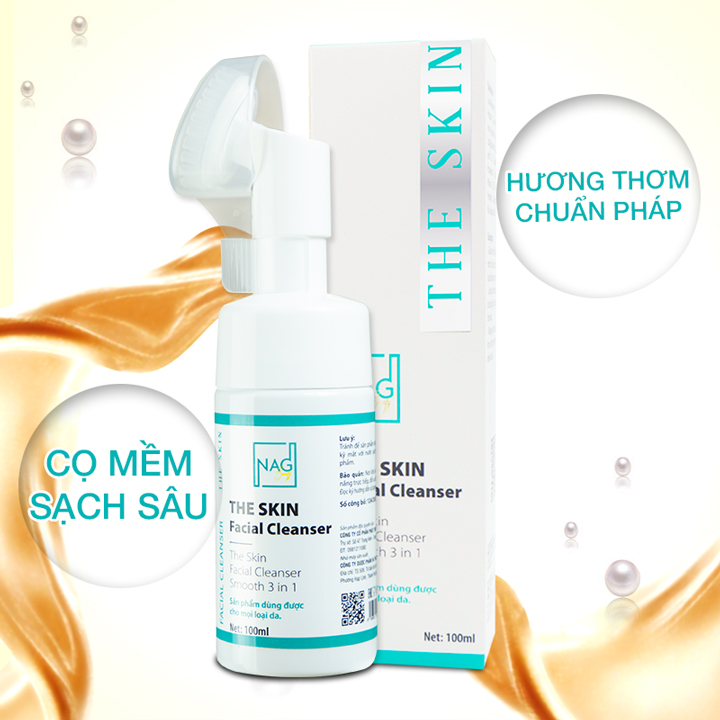 Sữa rửa mặt đầu cọ The Skin Cleanser 100ml cho da dầu mụn nhạy cảm dành cho nam nữ - Sữa rửa mặt thiết kế đầu cọ silicon siêu mềm giúp làm sạch sâu cho da và lỗ chân lông ngăn ngừa mụn do bụi bẩn hiệu quả nhất