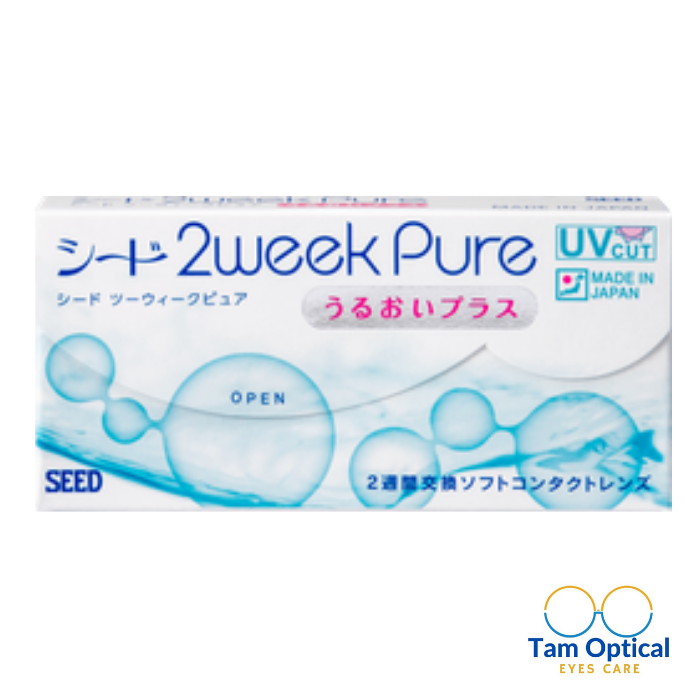 [6 Lenses] Contact 2 tuần không màu SEED 2weekPure UP Made in Japan
