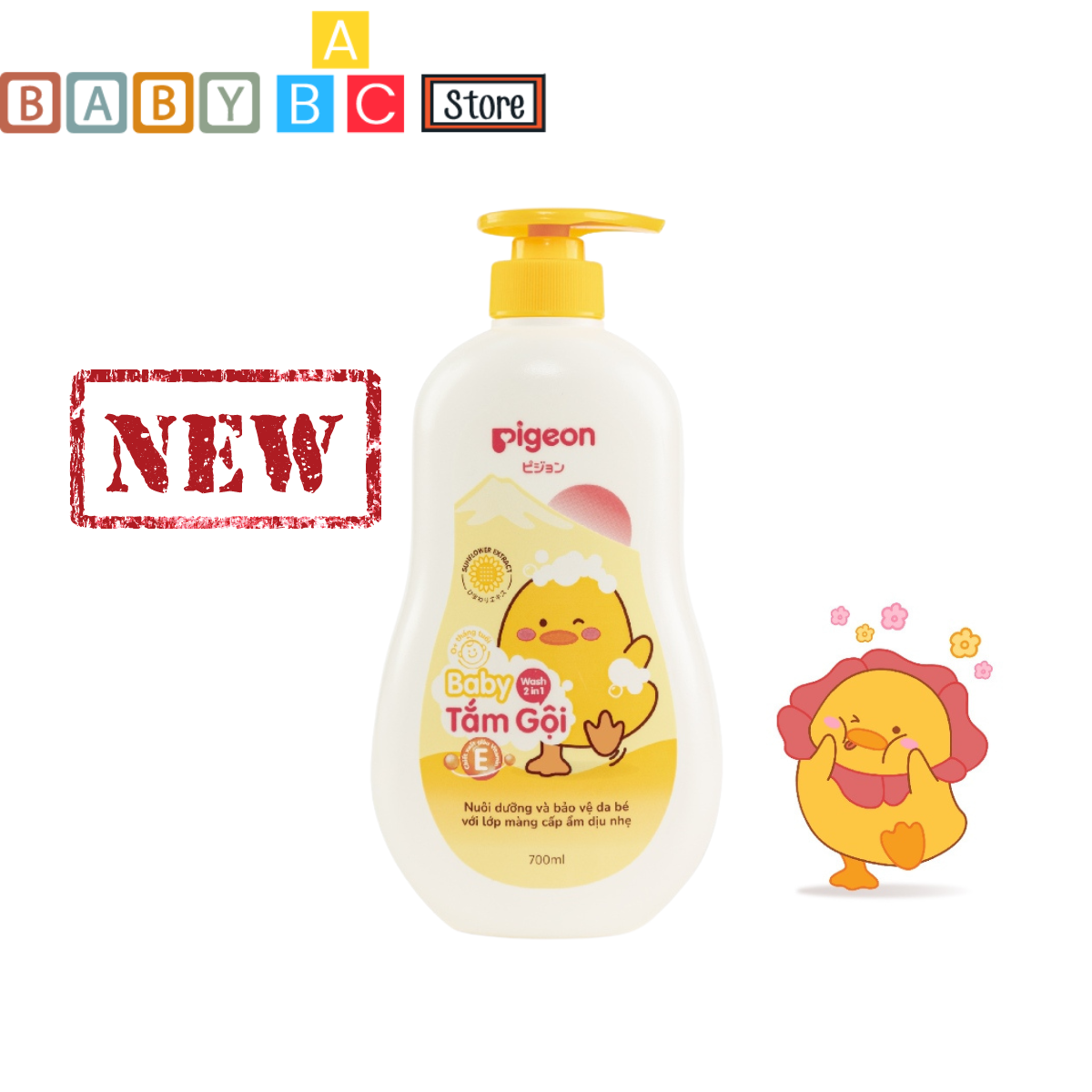 Sữa Tắm Gội Pigeon 700ml Sữa Tắm Cho Bé Sơ Sinh Chăm Sóc Cơ Thể Bé Cải Tiến Mới Chai Vòi 700ml