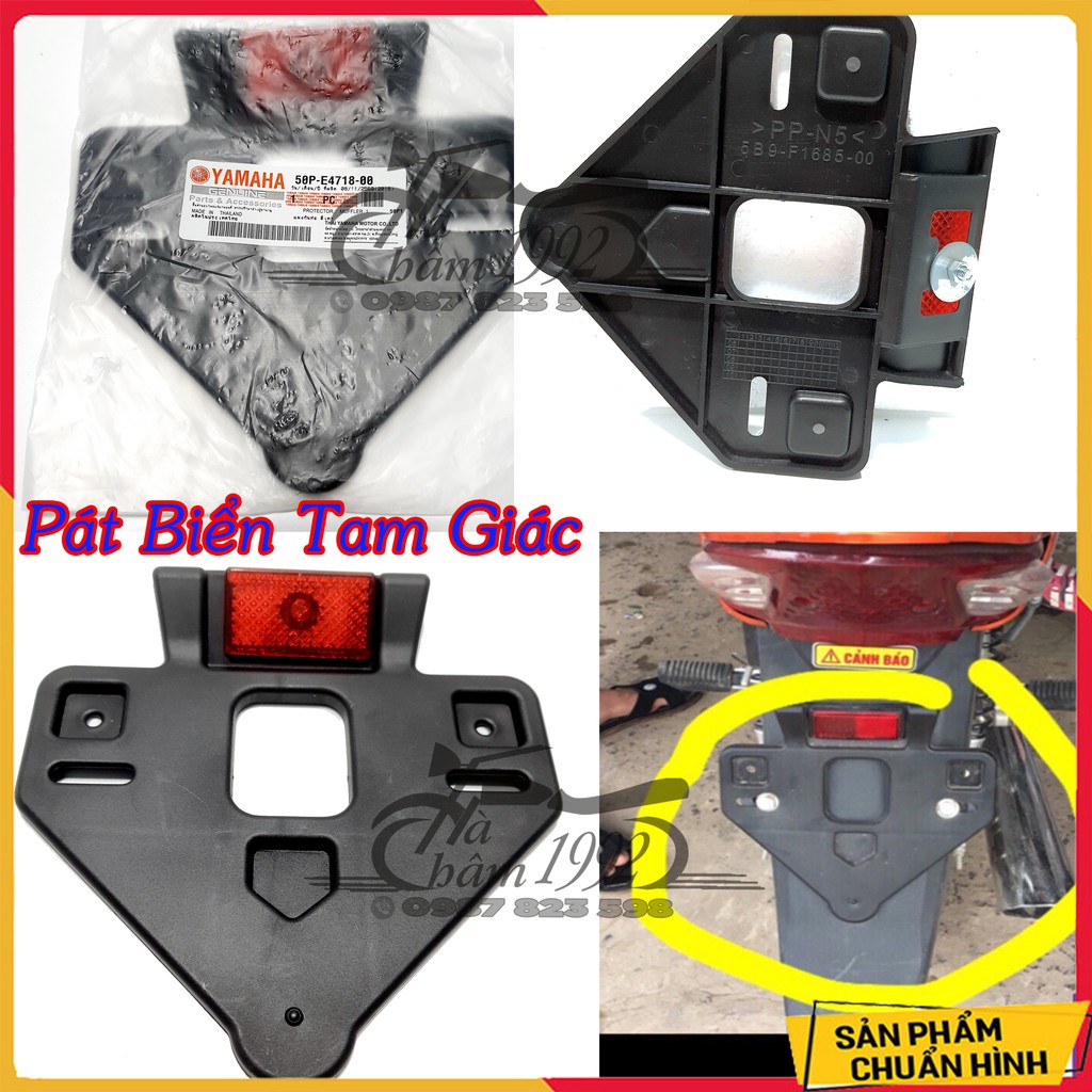 Pát biển số tam giác phản quang gắn xe máy, bát biển số gắn xe máy, bát biển gắn xe máy