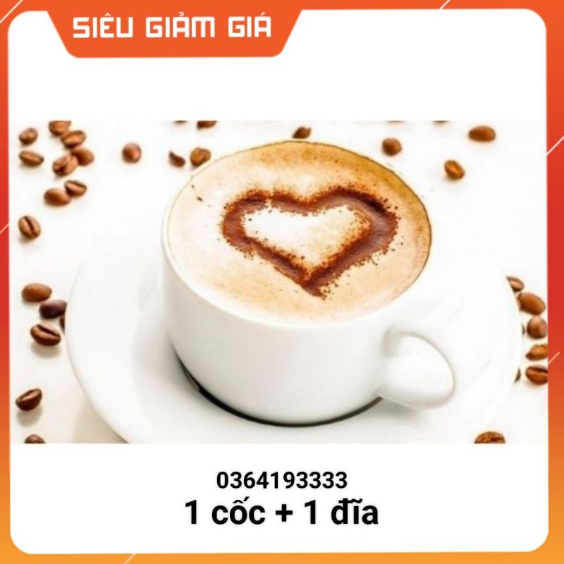 Ly sứ Bát Tràng kèm đĩa Cốc cafe