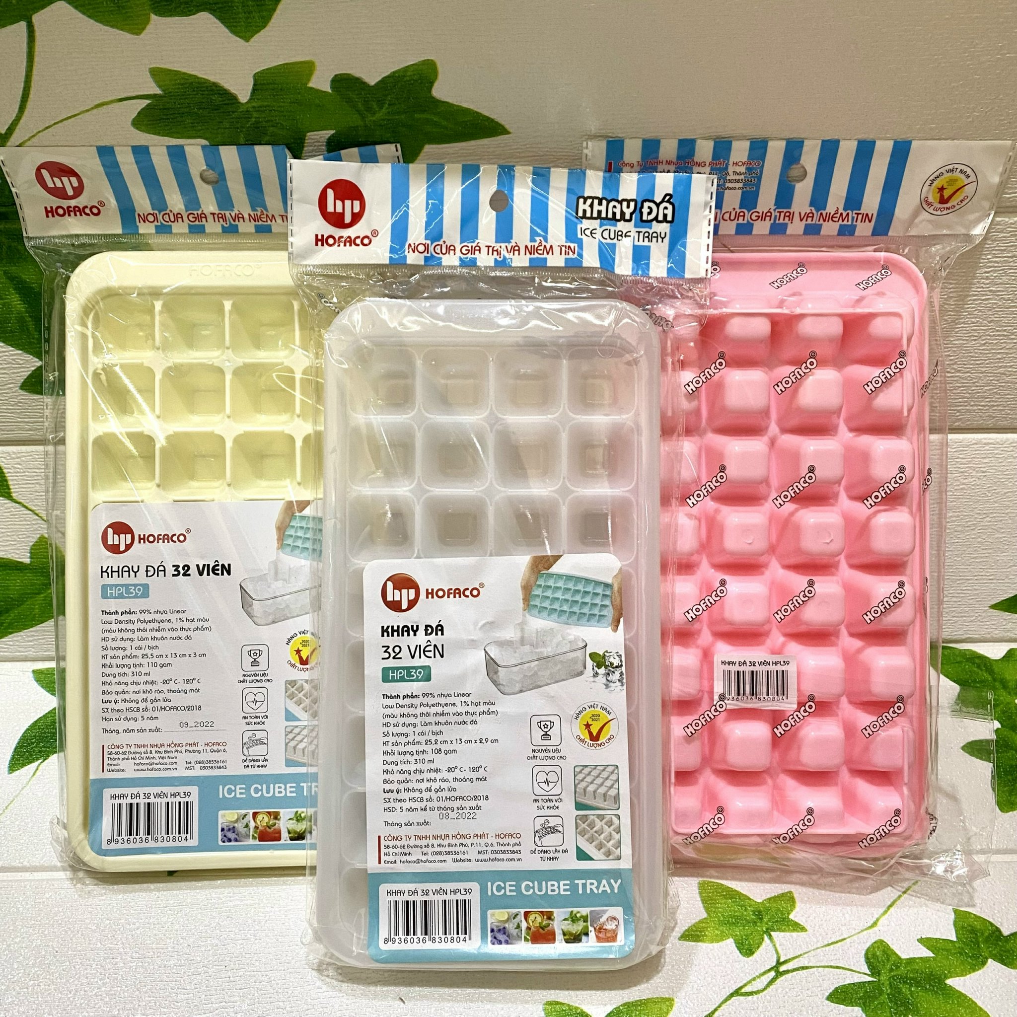 Khay làm thạch, rau câu tiện lợi và cao cấp HPL39 – Khay làm đá 32 viên – Khay đá nhựa Hofaco