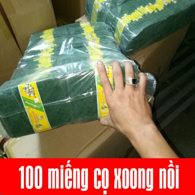 Miếng cọ xoong nồi Giẻ xanh cọ xoong nồi 100miếng/1 bịch