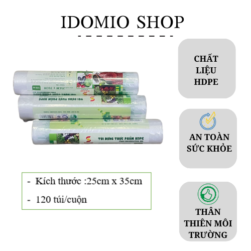 Cuộn 120 Túi Đựng Thực Phẩm Tự Hủy Sinh Học 25cm x 35cm