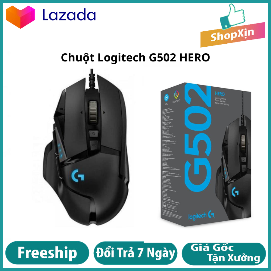 Vỏ chuột logitech g502, g502 spectrum, g502 hero new 100% tặng kèm feet