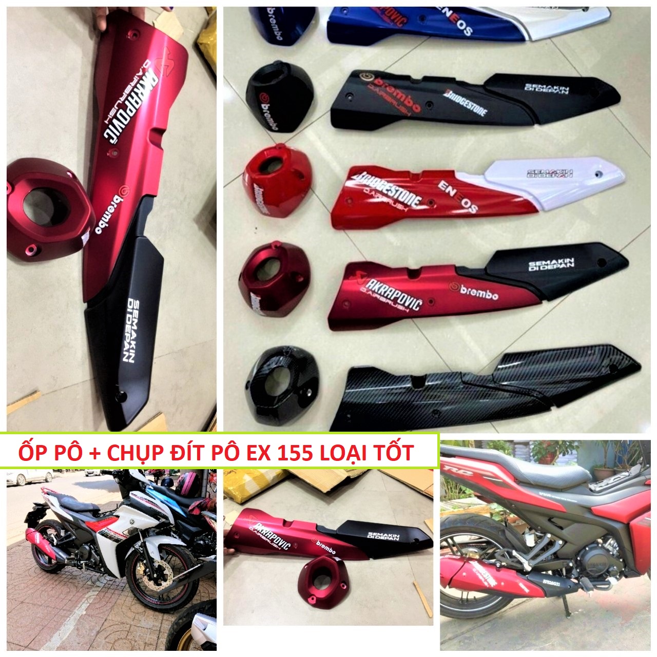 Trọn bộ ốp pô + chụp đít pô ex 155 loại dày hàng đẹp , ốp pô xe máy ex 155 cực đẹp sành điệu , ốp bảo vệ pô xe ex 155 mẫu mới , phụ kiện trang trí xe máy