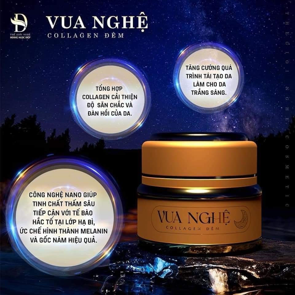 [CHÍNH HÃNG] VUA Nghệ collagen ban đêm - Hoàng Ngọc Diệp mờ  nám , tàn nhang , dưỡng trắng da