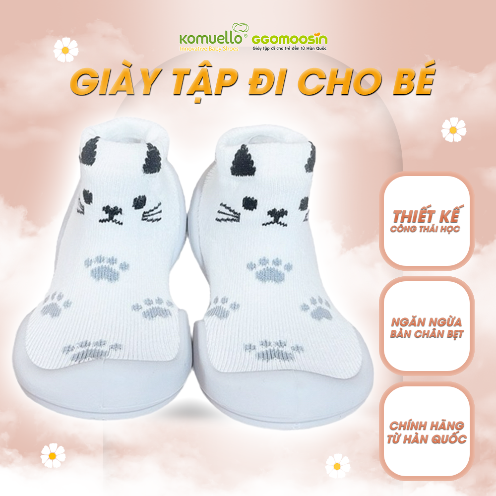 Giày tập đi cho bé cưng - jelly cat white